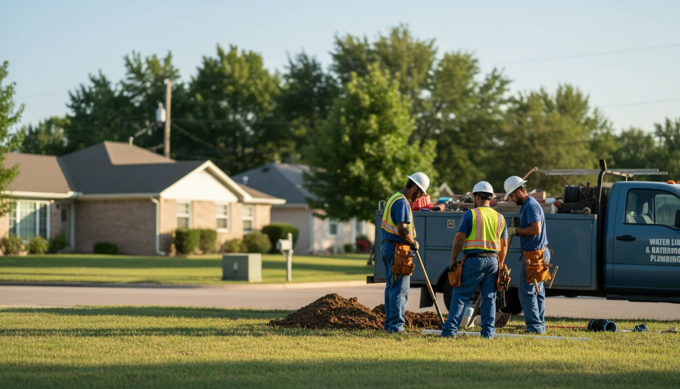 Residential water line and bathroom plumbing service in Springdale, AR